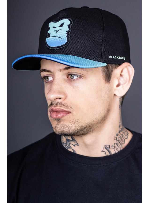 bone preto com azul lado