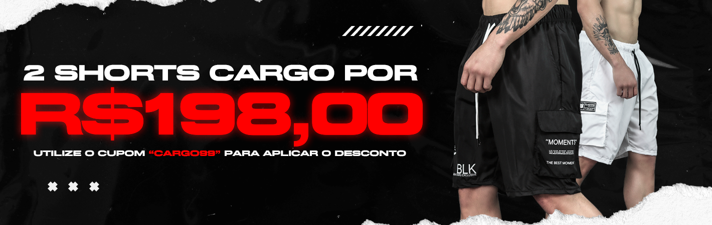 2 shorts cargo por R$198