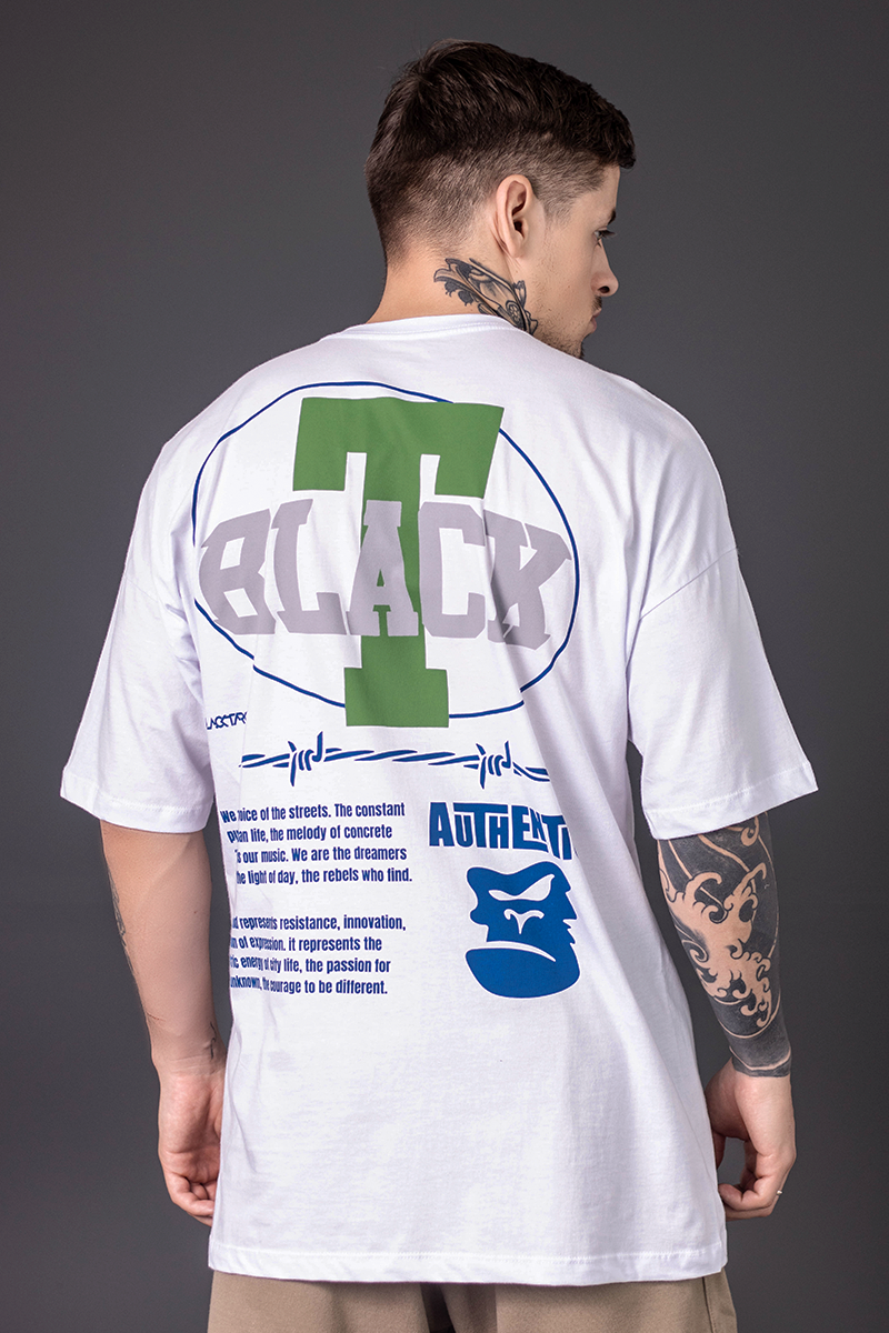 Camiseta Oversized White T Green