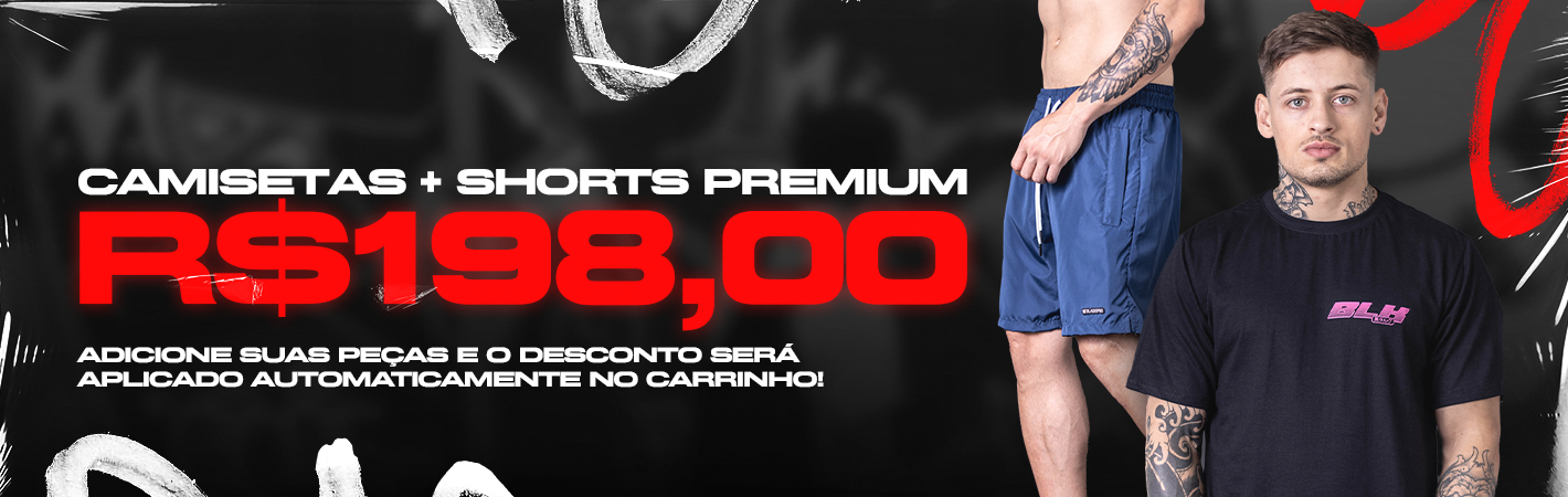 Banner Categoria - Camiseta + Short Cargo R$198,00