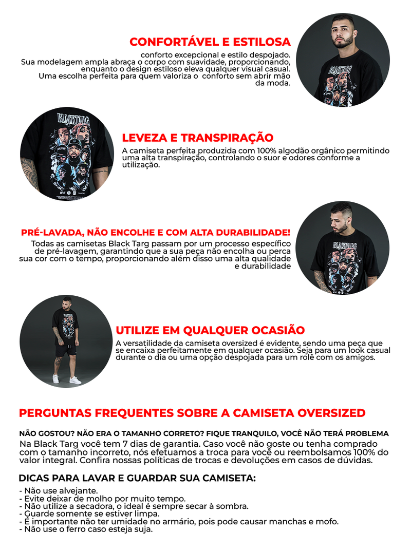 Camiseta Oversized Black Targ Rapper's