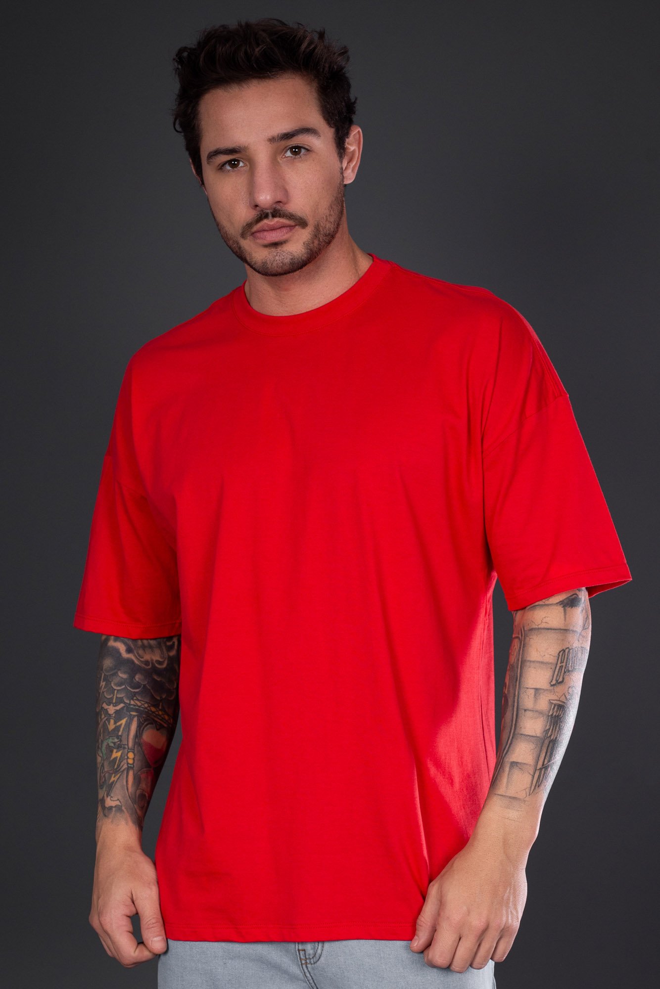 Camiseta Oversized Vermelha Lisa