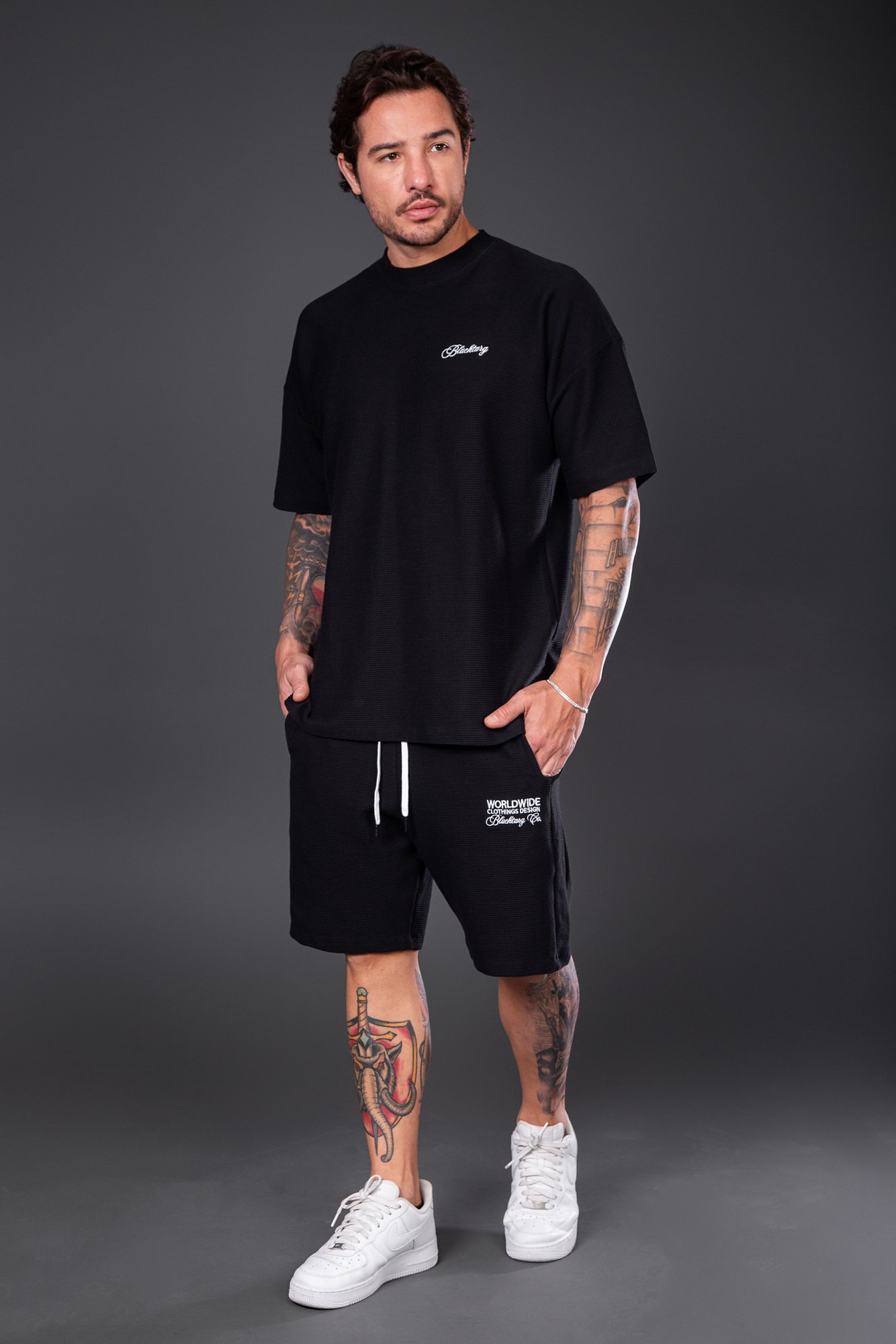 【Mサイズ】g'morning mulch border Tee BLACK Camiseta Oversized Appectoráre