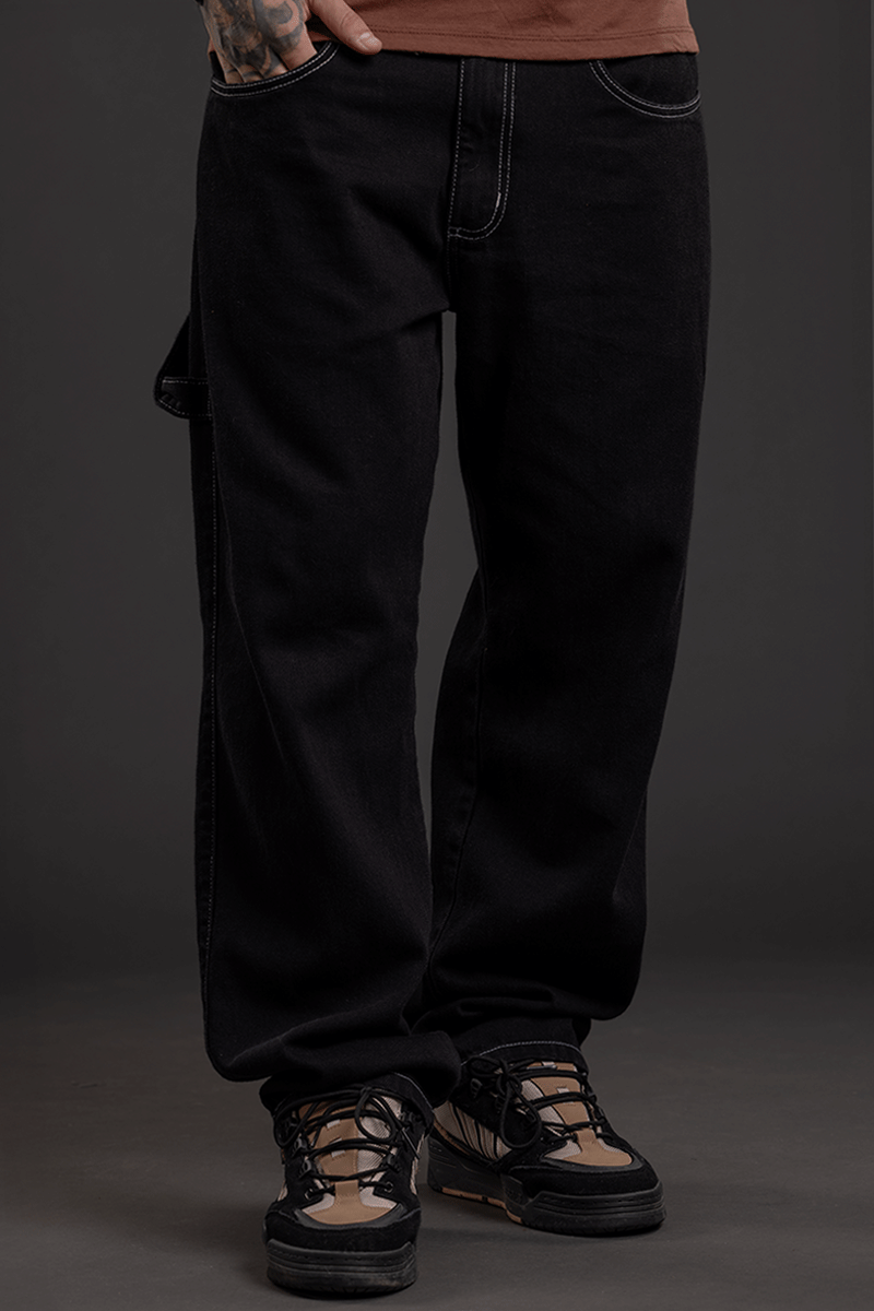 VERGELMER ブラックメタル　BLACKL Calça Jeans Black Framework